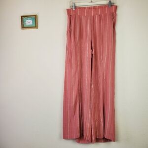 Arizona Jeans Co Striped Pink Wide-Leg Pants